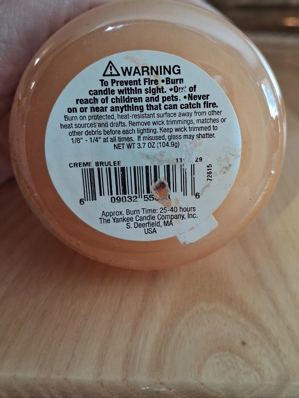 Yankee Candle Creme Brulee Retired Candle 3.7oz New